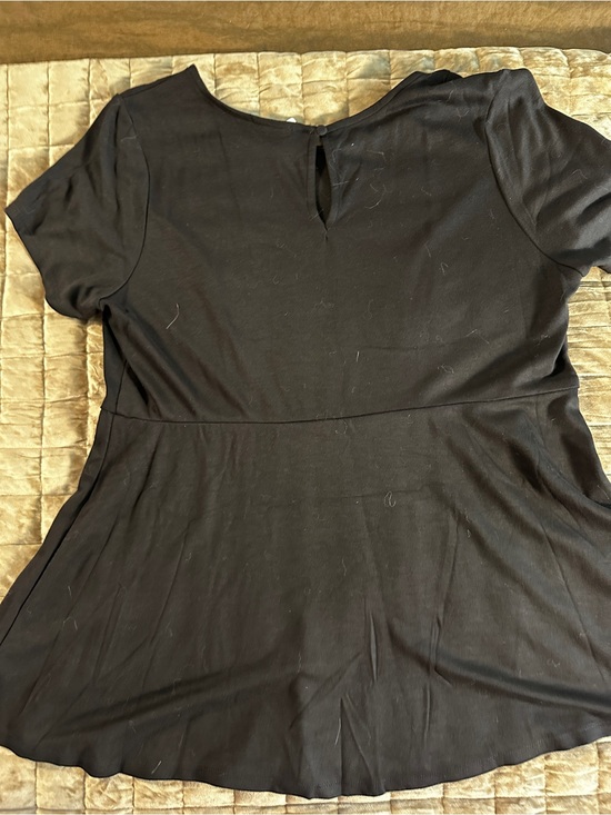 torrid Tops - Black Women's Short Sleeve Peplum Top - Torrid